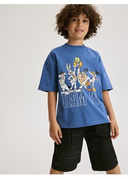 Reserved - T-shirt oversize Looney Tunes - niebieski ze sklepu Reserved w kategorii T-shirty chłopięce - zdjęcie 173457369