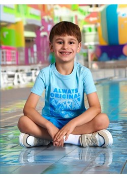 Sinsay - Koszulka z nadrukiem - niebieski ze sklepu Sinsay w kategorii T-shirty chłopięce - zdjęcie 173458085