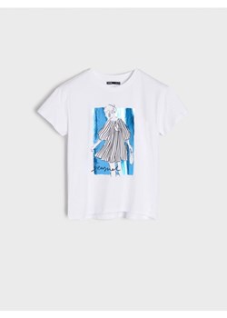 Sinsay - Koszulka z nadrukiem - biały ze sklepu Sinsay w kategorii Bluzki damskie - zdjęcie 173458189