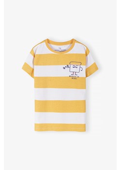 Bawełniany t-shirt chłopięcy w paski - MUSCLE UP, DUDE! ze sklepu 5.10.15 w kategorii T-shirty chłopięce - zdjęcie 173458358