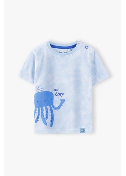 Niebieski T-shirt niemowlęcy z ośmiornicą- 100% bawełna ze sklepu 5.10.15 w kategorii Odzież dla niemowląt - zdjęcie 173458368