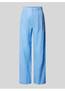 Spodnie lniane o kroju regular fit z zakładkami w pasie model ‘DENISE’ ze sklepu Peek&Cloppenburg  w kategorii Spodnie damskie - zdjęcie 173459828