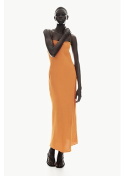 H & M - Satynowa sukienka z odkrytymi plecami - Pomarańczowy ze sklepu H&M w kategorii Sukienki - zdjęcie 173460746