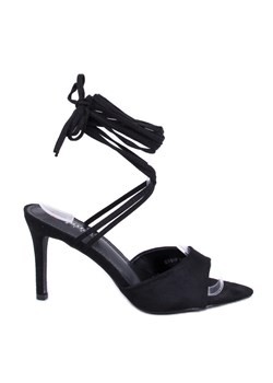 Sandałki na szpilce wiązane Gennaro Black czarne ze sklepu ButyModne.pl w kategorii Sandały damskie - zdjęcie 173462087