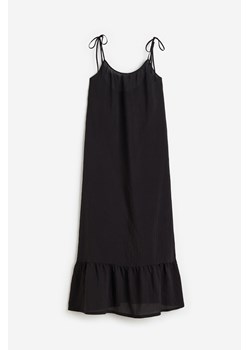 H & M - Krepowana sukienka na wiązanych ramiączkach - Czarny ze sklepu H&M w kategorii Sukienki - zdjęcie 173462578