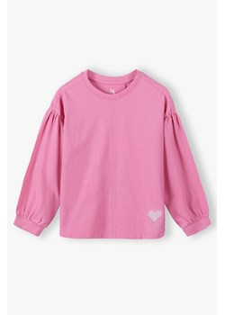 Różowa bluzka dziewczęca z bufiastymi rękawami ze sklepu 5.10.15 w kategorii Bluzy dziewczęce - zdjęcie 173462647