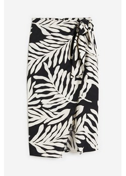 H & M - Kopertowa spódnica z domieszką lnu - Czarny ze sklepu H&M w kategorii Spódnice - zdjęcie 173463497