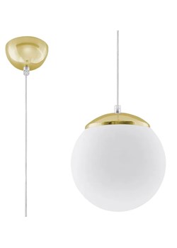 Biało-złota lampa wisząca kula 20 cm - EXX231-Ugi ze sklepu Edinos.pl w kategorii Lampy wiszące - zdjęcie 173463868