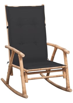 Bujany fotel bambusowy z antracytową poduszką - Bamsa ze sklepu Edinos.pl w kategorii Fotele - zdjęcie 173463977