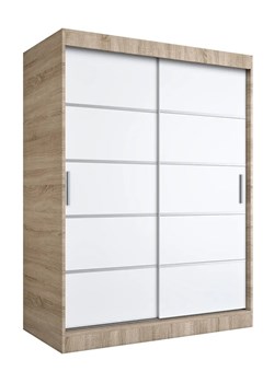Szafa przesuwna dąb sonoma + biały 150 cm D6-B53 ze sklepu Edinos.pl w kategorii Szafy - zdjęcie 173464227