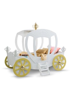 Białe łóżko dziecięce w kształcie karocy - Pompi 90x180 cm ze sklepu Edinos.pl w kategorii Łóżka dziecięce - zdjęcie 173464446