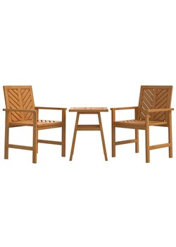 Dwa krzesła i stolik ogrodowy z drewna akacjowego - Viraso 3X ze sklepu Edinos.pl w kategorii Zestawy mebli ogrodowych - zdjęcie 173464769