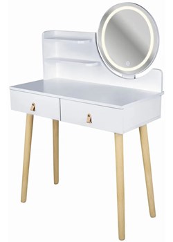 Biała toaletka kosmetyczna z lustrem LED - Onera 7X ze sklepu Edinos.pl w kategorii Toaletki - zdjęcie 173464839