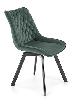 Zielone nowoczesne krzesło pikowane - Elpo ze sklepu Edinos.pl w kategorii Krzesła - zdjęcie 173464909
