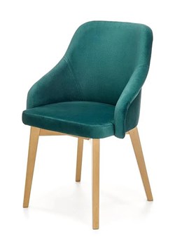 Zielone tapicerowane krzesło drewniane - Altex 2X ze sklepu Edinos.pl w kategorii Krzesła - zdjęcie 173465108