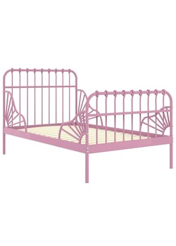 Różowe metalowe łóżko młodzieżowe 80x130/200 cm - Welix ze sklepu Edinos.pl w kategorii Łóżka i materace - zdjęcie 173465199