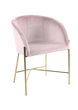 Welurowy fotel tapicerowany Ismen - różowy ze sklepu Edinos.pl w kategorii Fotele - zdjęcie 173465237