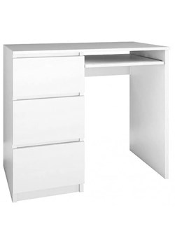 Nowoczesne biurko komputerowe lewostronne Blanco 2X - biały mat ze sklepu Edinos.pl w kategorii Biurka i sekretarzyki - zdjęcie 173465856