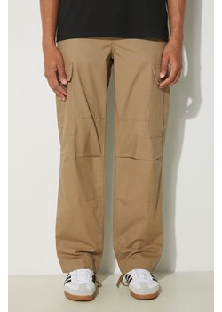 Carhartt WIP spodnie bawełniane Regular Cargo Pant kolor beżowy proste I032467.8Y02 ze sklepu PRM w kategorii Spodnie męskie - zdjęcie 173466135