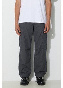 Carhartt WIP spodnie bawełniane Regular Cargo Pant kolor szary w fasonie cargo I032467.8702 ze sklepu PRM w kategorii Spodnie męskie - zdjęcie 173466137