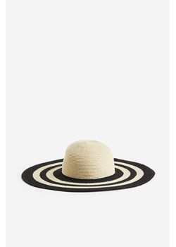 H & M - Słomkowy kapelusz z szerokim rondem - Czarny ze sklepu H&M w kategorii Kapelusze damskie - zdjęcie 173466429