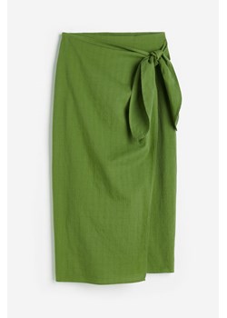 H & M - Spódnica kopertowa z bawełny - Zielony ze sklepu H&M w kategorii Spódnice - zdjęcie 173466437