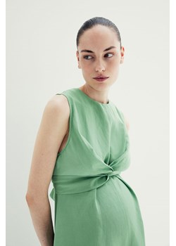 H & M - MAMA Sukienka z domieszką lnu - Zielony ze sklepu H&M w kategorii Sukienki ciążowe - zdjęcie 173466465