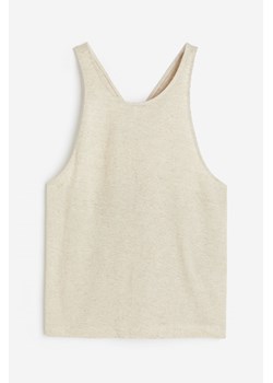 H & M - Koszulka z domieszką lnu - Brązowy ze sklepu H&M w kategorii Bluzki damskie - zdjęcie 173466476