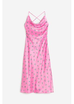 H & M - Satynowa sukienka z odkrytymi plecami - Różowy ze sklepu H&M w kategorii Sukienki - zdjęcie 173466516