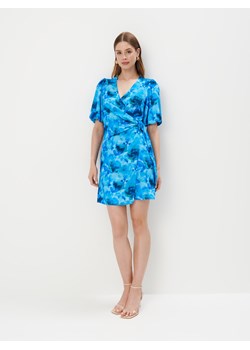 Mohito - Niebieska sukienka mini z bufiastymi rękawami - niebieski ze sklepu Mohito w kategorii Sukienki - zdjęcie 173467137