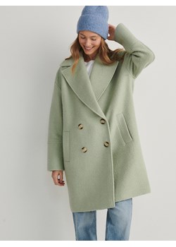 Reserved - Dwurzędowy płaszcz oversize - jasnozielony ze sklepu Reserved w kategorii Płaszcze damskie - zdjęcie 173469957