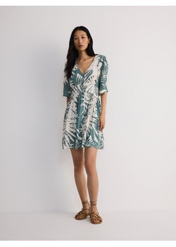 Reserved - Sukienka z wiskozy - zielony ze sklepu Reserved w kategorii Sukienki - zdjęcie 173470469