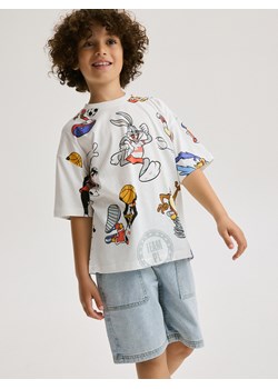 Reserved - T-shirt oversize Looney Tunes - złamana biel ze sklepu Reserved w kategorii T-shirty chłopięce - zdjęcie 173470695