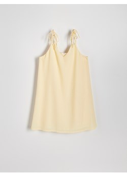Reserved - Sukienka mini na ramiączkach - jasnożółty ze sklepu Reserved w kategorii Sukienki - zdjęcie 173471069