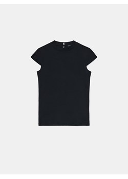 Mohito - Czarna bluzka z krótkim rękawem - czarny ze sklepu Mohito w kategorii Bluzki damskie - zdjęcie 173472025