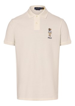 Polo Ralph Lauren Męska koszulka polo - Custom Slim Fit Mężczyźni Bawełna écru jednolity ze sklepu vangraaf w kategorii T-shirty męskie - zdjęcie 173472319