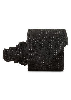 Calvin Klein Jedwabny krawat męski Mężczyźni czarny wypukły wzór tkaniny ze sklepu vangraaf w kategorii Krawaty - zdjęcie 173472335