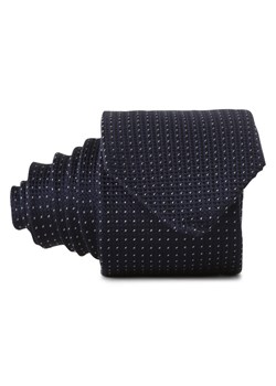 Calvin Klein Jedwabny krawat męski Mężczyźni granatowy wypukły wzór tkaniny ze sklepu vangraaf w kategorii Krawaty - zdjęcie 173472336