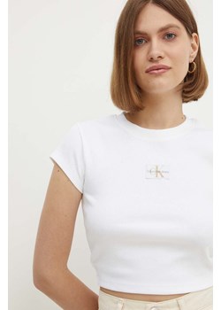 Calvin Klein Jeans t-shirt damski kolor biały J20J223552 ze sklepu ANSWEAR.com w kategorii Bluzki damskie - zdjęcie 173473336