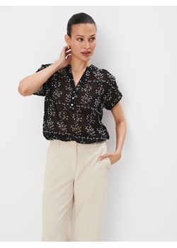 Mohito - Czarna bluzka z krótkim rękawem - czarny ze sklepu Mohito w kategorii Bluzki damskie - zdjęcie 173474739