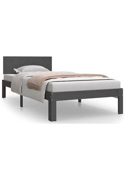Szare jednoosobowe łóżko z drewna 90x200 - Iringa 3X ze sklepu Edinos.pl w kategorii Łóżka i materace - zdjęcie 173475715