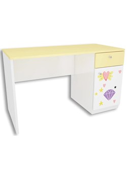 Biało-żółte biurko dla dziewczynki Lili 2X - 3 kolory ze sklepu Edinos.pl w kategorii Biurka dziecięce - zdjęcie 173475855