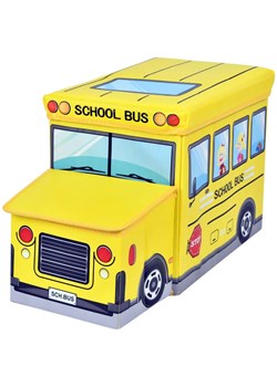 Żółta składana pufa ze schowkiem autobus - Elie 4X ze sklepu Edinos.pl w kategorii Fotele dziecięce - zdjęcie 173476029
