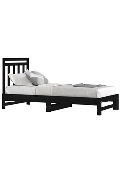 Czarne łóżko rozsuwane z drewna 2x(90x200) cm - Mindy ze sklepu Edinos.pl w kategorii Łóżka i materace - zdjęcie 173476265