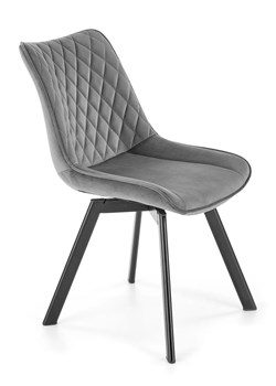 Szare nowoczesne krzesło pikowane - Elpo ze sklepu Edinos.pl w kategorii Krzesła - zdjęcie 173476425