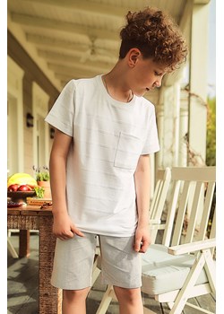 Biały t-shirt  z kieszonką - Lincoln&Sharks ze sklepu 5.10.15 w kategorii T-shirty chłopięce - zdjęcie 173477747