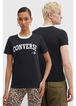 Converse t-shirt bawełniany kolor czarny z nadrukiem 10026365-A02 ze sklepu ANSWEAR.com w kategorii T-shirty męskie - zdjęcie 173478546