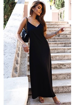 Długa bieliźniana czarna sukienka Glower 363, Kolor czarny, Rozmiar M, Ivon ze sklepu Primodo w kategorii Sukienki - zdjęcie 173481197