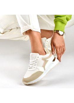 Beżowo białe sportowe buty damskie 2762 ze sklepu suzana.pl w kategorii Buty sportowe damskie - zdjęcie 173491206