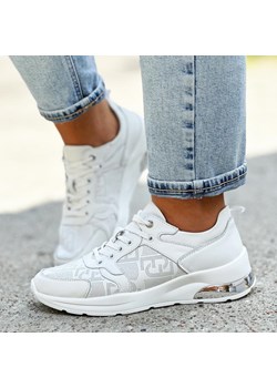 Białe skórzane sneakersy damskie S.Barski 22241 ze sklepu suzana.pl w kategorii Półbuty damskie - zdjęcie 173494526